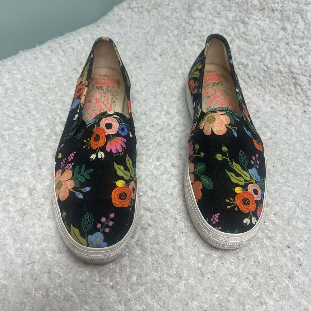 Keds x Rifle Paper Co. Triple Decker Floral Slip-On Sneakers Size 8.5  Narrow